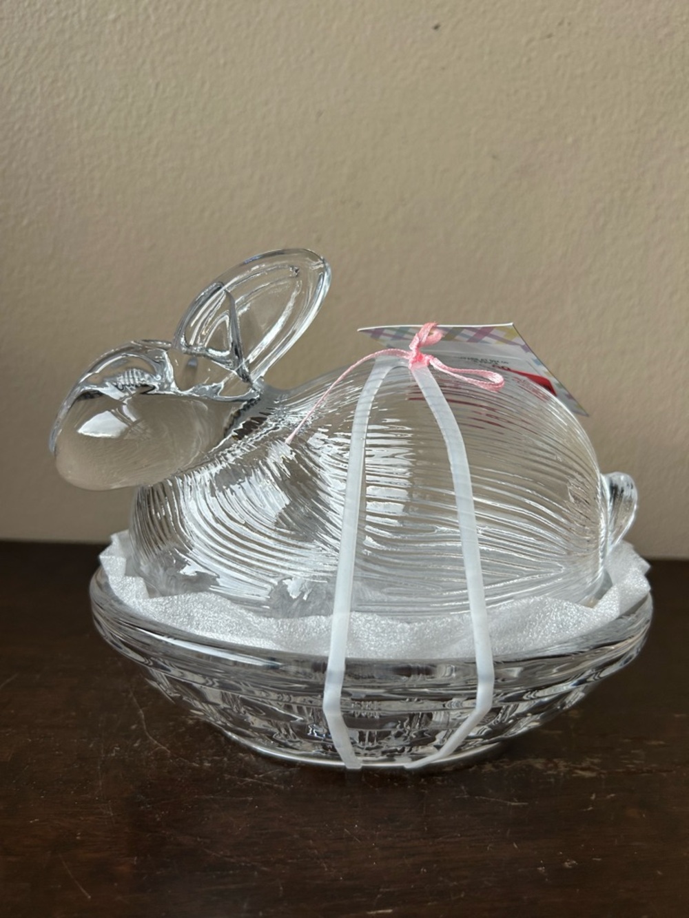 New Glass Bunny Candy Jar Easter